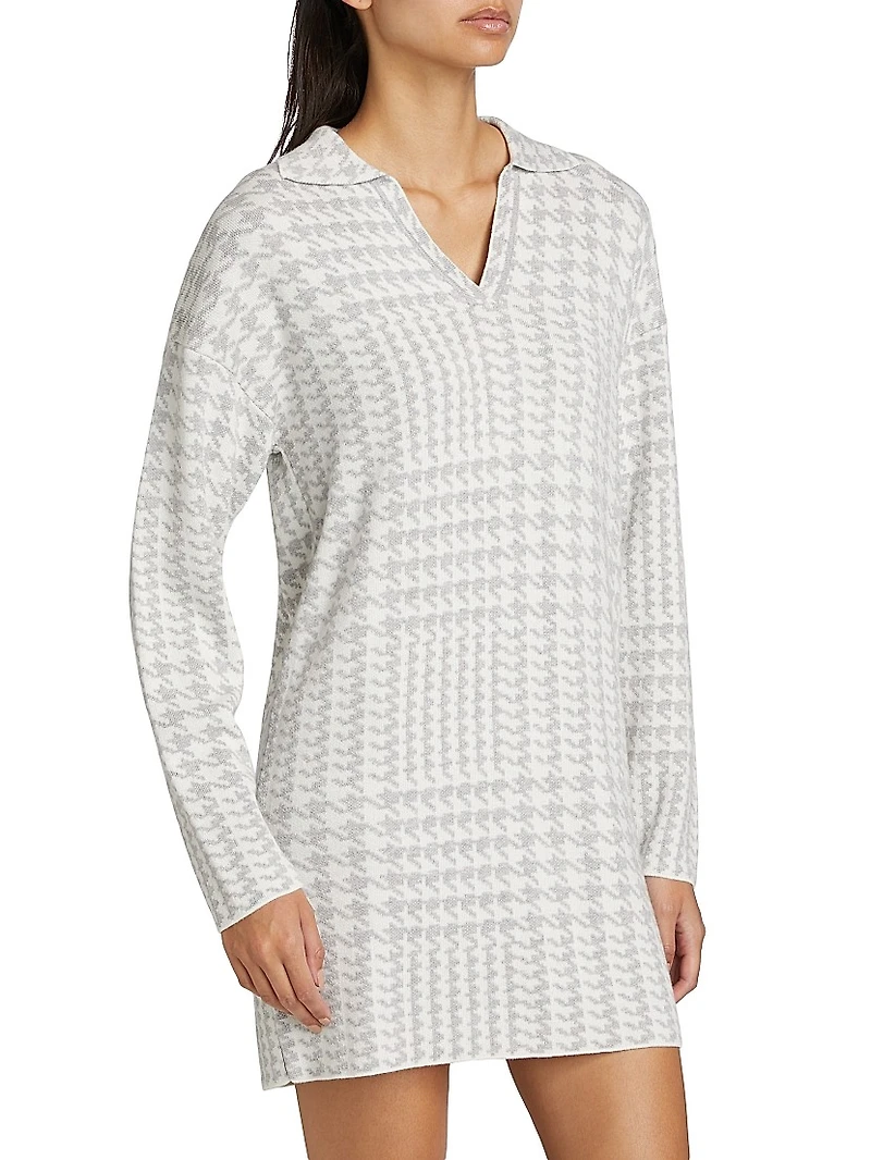 Houndstooth Knit Minidress