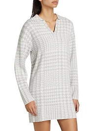 Houndstooth Knit Minidress