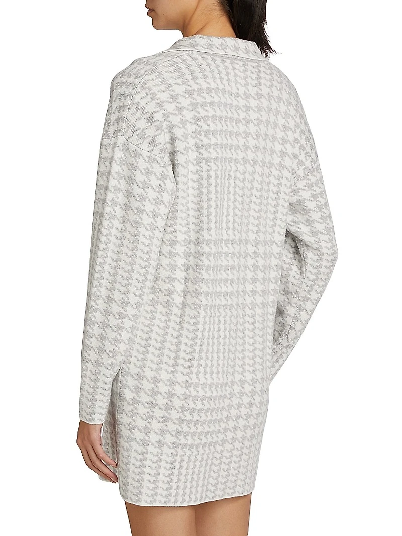 Houndstooth Knit Minidress