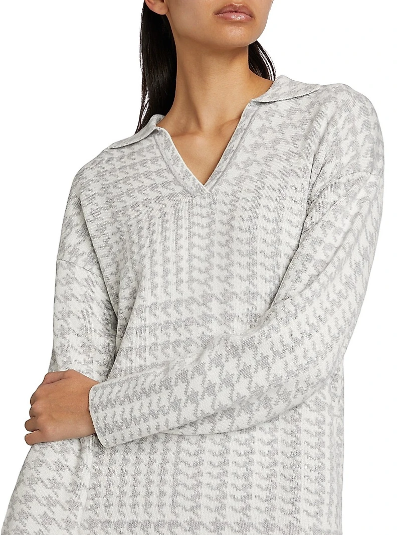 Houndstooth Knit Minidress
