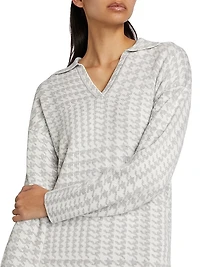 Houndstooth Knit Minidress