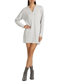 Houndstooth Knit Minidress