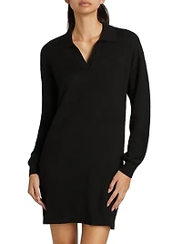 Knit Johnny-Collar Minidress