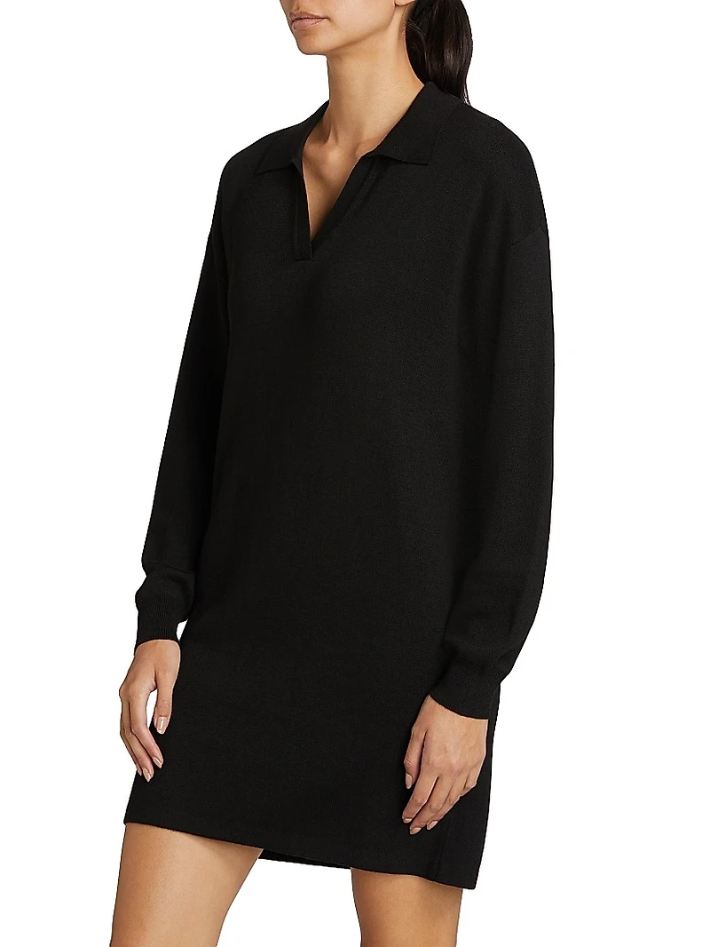 Knit Johnny-Collar Minidress