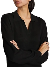 Knit Johnny-Collar Minidress