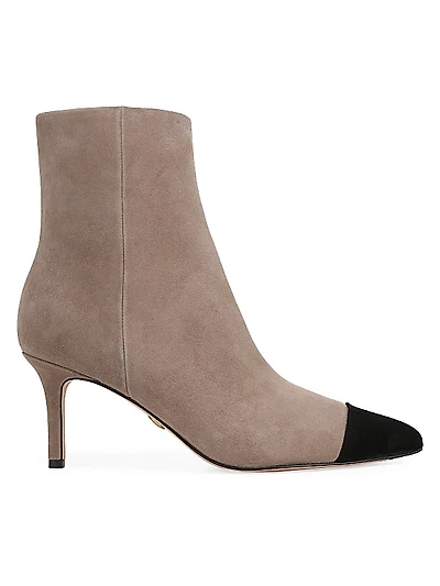 Lisa 70MM Suede Cap-Toe Booties