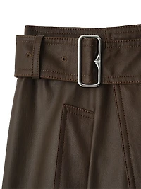 Buckled Wool-Blend Twill Maxi Skirt