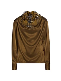 Check Satin Blouse