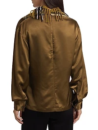 Check Satin Blouse