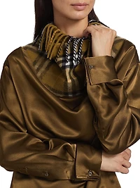 Check Satin Blouse