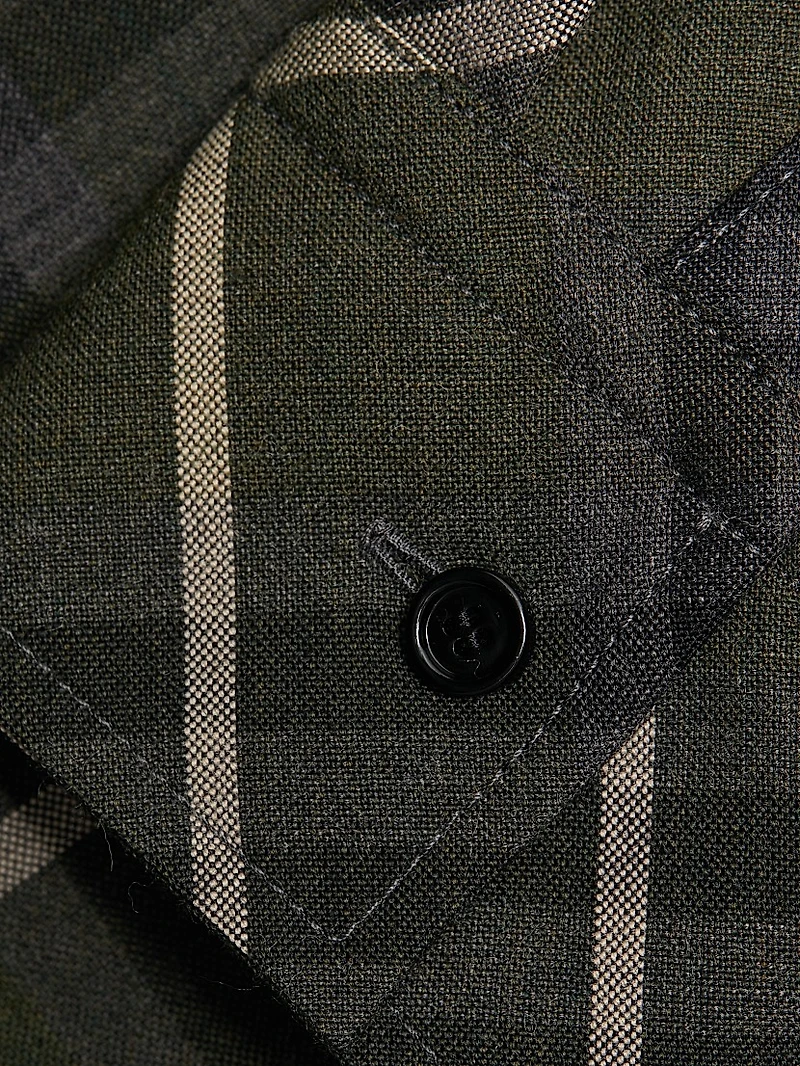 Check Wool-Blend Slim-Fit Shirtdress