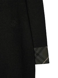 Check-Trimmed Wool-Blend Shirtdress