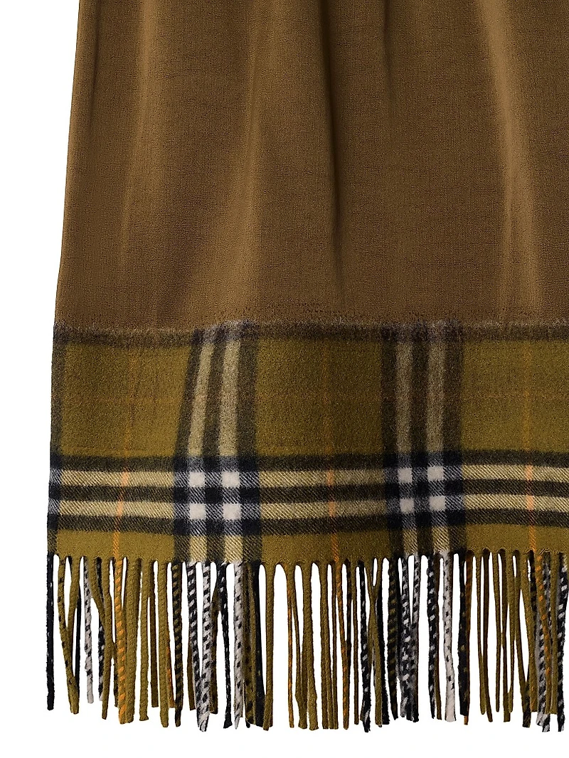 Fringed Satin Midi-Skirt