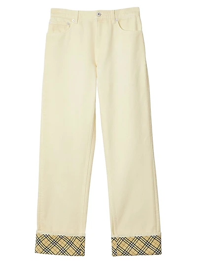 Check Mid-Rise Straight-Leg Jeans