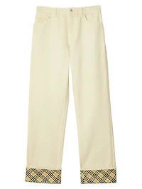 Check Mid-Rise Straight-Leg Jeans