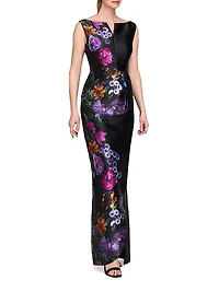 Helene Peony Bouquet Column Gown