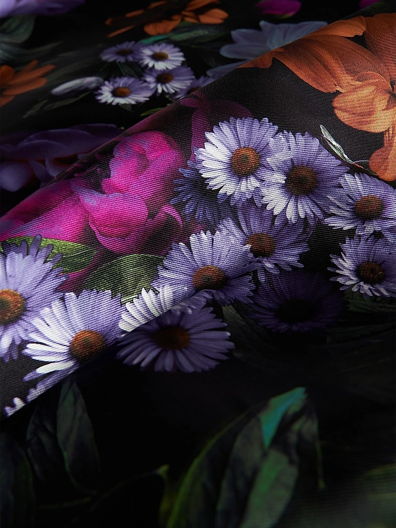 Brigid Peony Bouquet Print Cocktail Dress