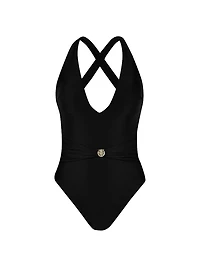 Solids Lisa Plunge One-Piece Swimsuit