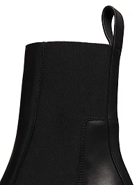 Grilled Wedge Beatle Leather Booties