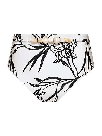 Iris Beaded High-Waisted Bikini Bottom