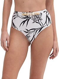 Iris Beaded High-Waisted Bikini Bottom