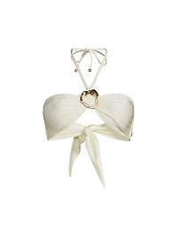 Jersey Sands Embellished Halterneck Bikini Top