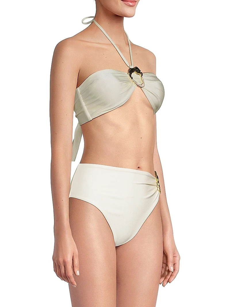 Jersey Sands Embellished Halterneck Bikini Top