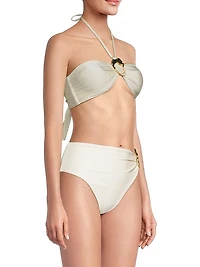 Jersey Sands Embellished Halterneck Bikini Top