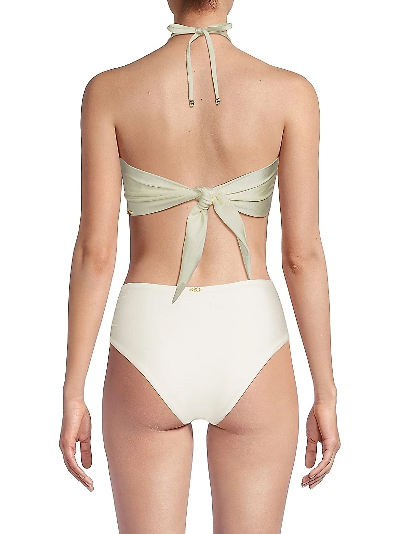 Jersey Sands Embellished Halterneck Bikini Top