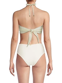Jersey Sands Embellished Halterneck Bikini Top