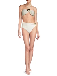 Jersey Sands Embellished Halterneck Bikini Top