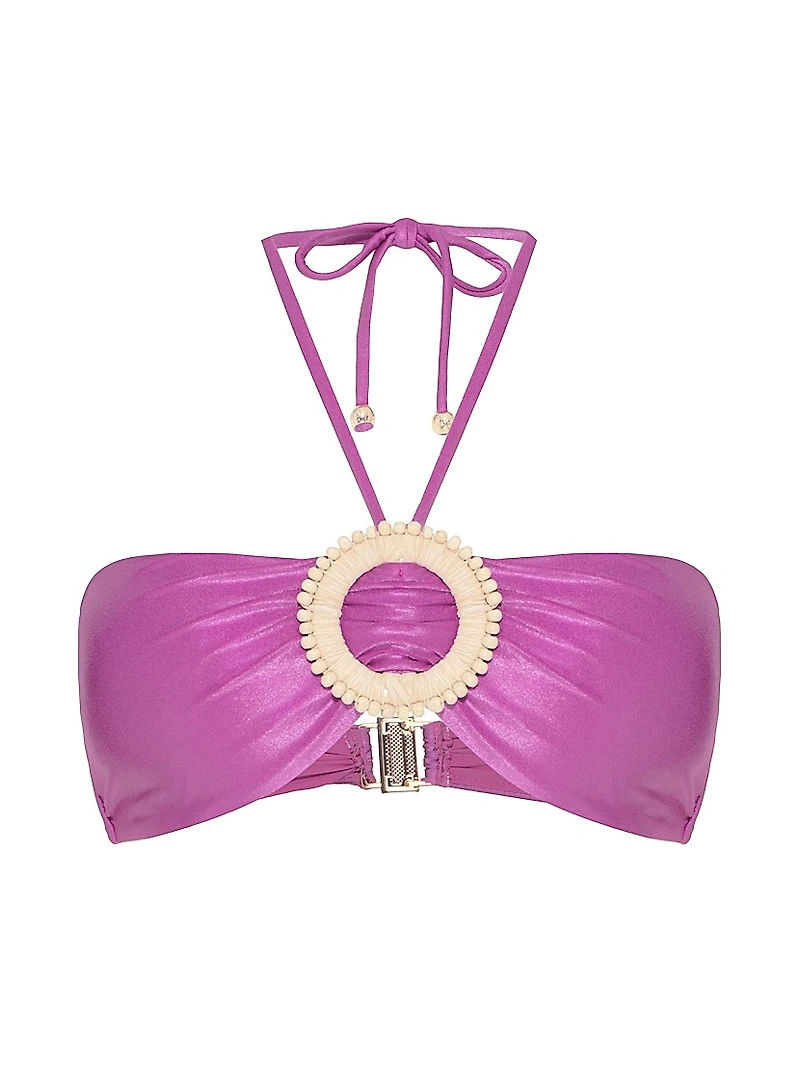 Groovy Embellished Bandeau Bikini Top