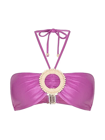 Groovy Embellished Bandeau Bikini Top