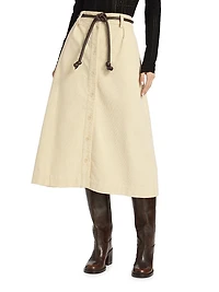 Carine Corduroy Midi-Skirt