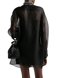 Embroidered Organza Mini-Dress