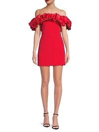 Ina Ruffle Off-The-Shoulder Dress