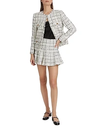 Zona Godet Tweed Miniskirt