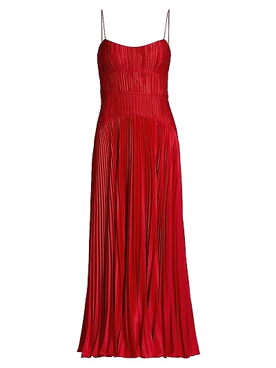 Cherry Pleated Maxi Dress