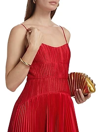 Cherry Pleated Maxi Dress
