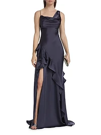 Juliet Charmeuse Cowlneck Gown