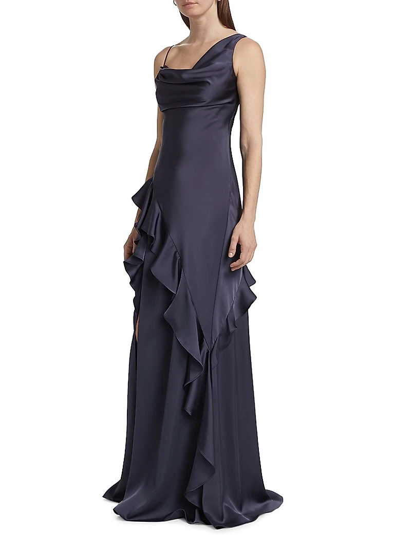 Juliet Charmeuse Cowlneck Gown