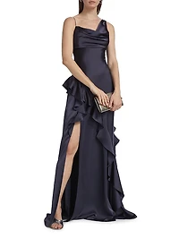 Juliet Charmeuse Cowlneck Gown