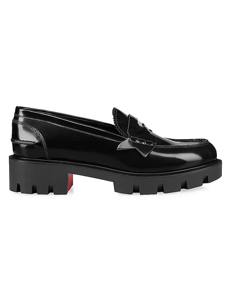 Penny Lug Calf Leather Loafers