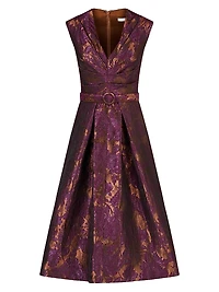 Margaret Floral Jacquard Cocktail Dress