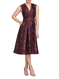Margaret Floral Jacquard Cocktail Dress