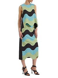 Pencil Skirt Intarsio Waves