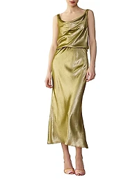 Cowl Neck Silk Lame Top