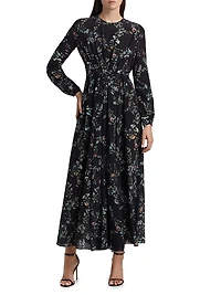 Parvancini Floral Silk Maxi Dress