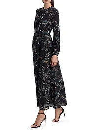Parvancini Floral Silk Maxi Dress
