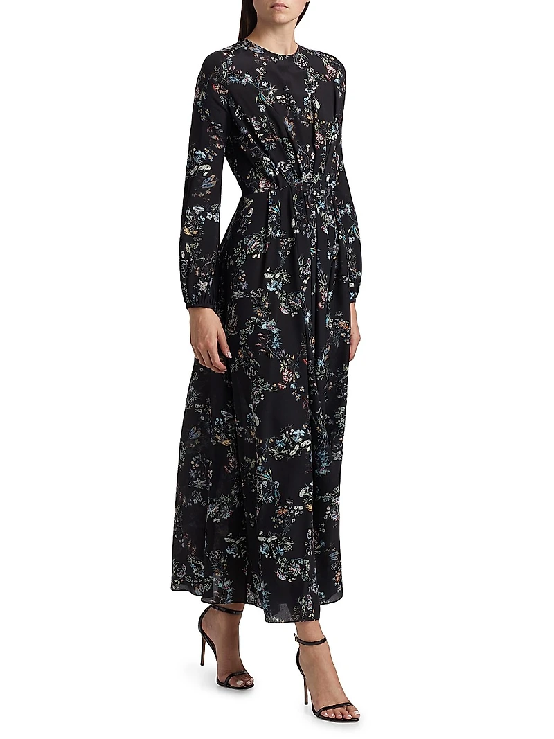 Parvancini Floral Silk Maxi Dress
